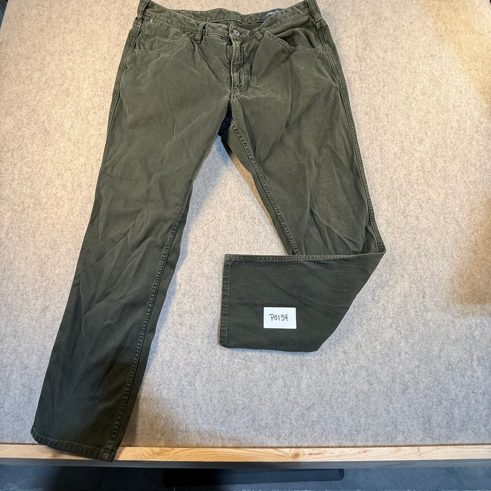 Bonobos Mens Corduroy Pants 35x30 Olive Green Straight Leg 5-Pocket Stretch Cord